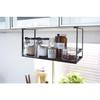 Yamazaki Tower Under-Cabinet Condiment Rack, Black, Approx. W30.5 X D12.5 X H18cm, Kitchen Rack, Hanging Shelf, Model 2467