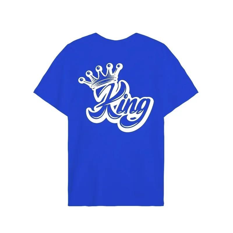 King Queen Crown Print Couple TShirts Harajuku Style Womens Comfortable Tees Summer Tops for Unisex and Women Tshirts