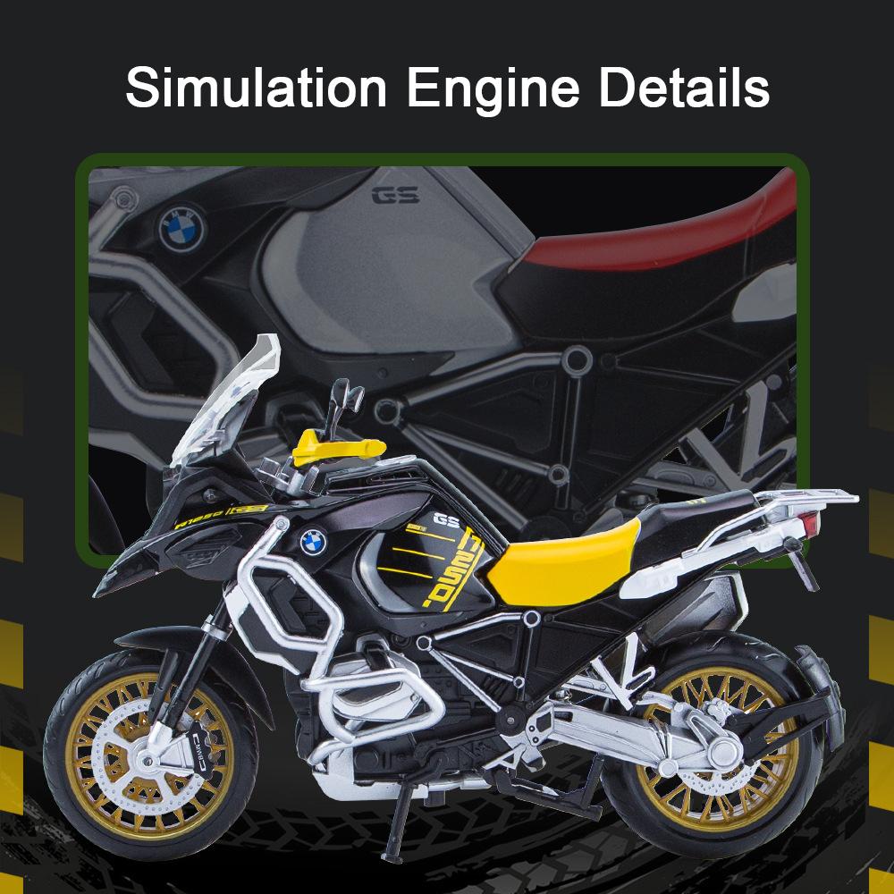 1/12 Scale R1250 GS Diecast Motorcycle Model Toy with Sound and Light for Kids Toddler Boys Girls Gift Collection