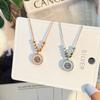 S925 Sterling Silver Necklace Female Round Brand Blessing Shell Pendant Clavicle Chain