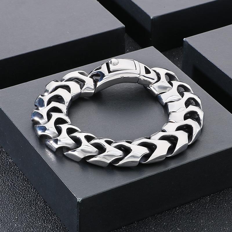 High Polished Arrow Shaped Bracelets Men Black/Gold Color Stainless Steel Bike Chain Bilezik Boho Male Jewelry Accessories