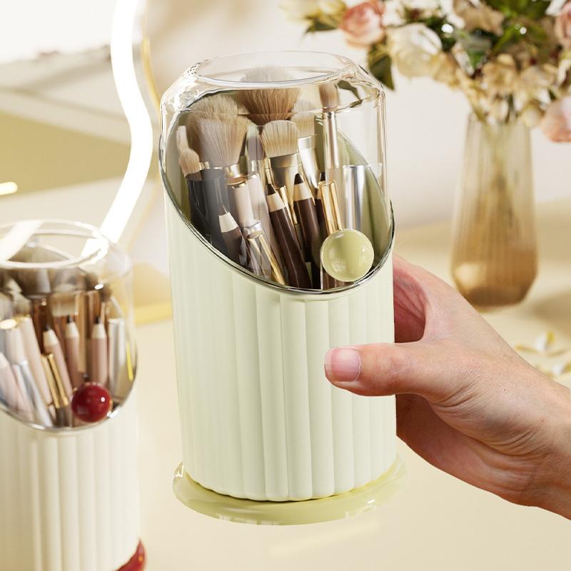Makeup Brush Storage Box Large Capacity Makeup Brushes Holder With Clear Lid Dustproof Comestic Tools Lipstick Eyebrow Organizer