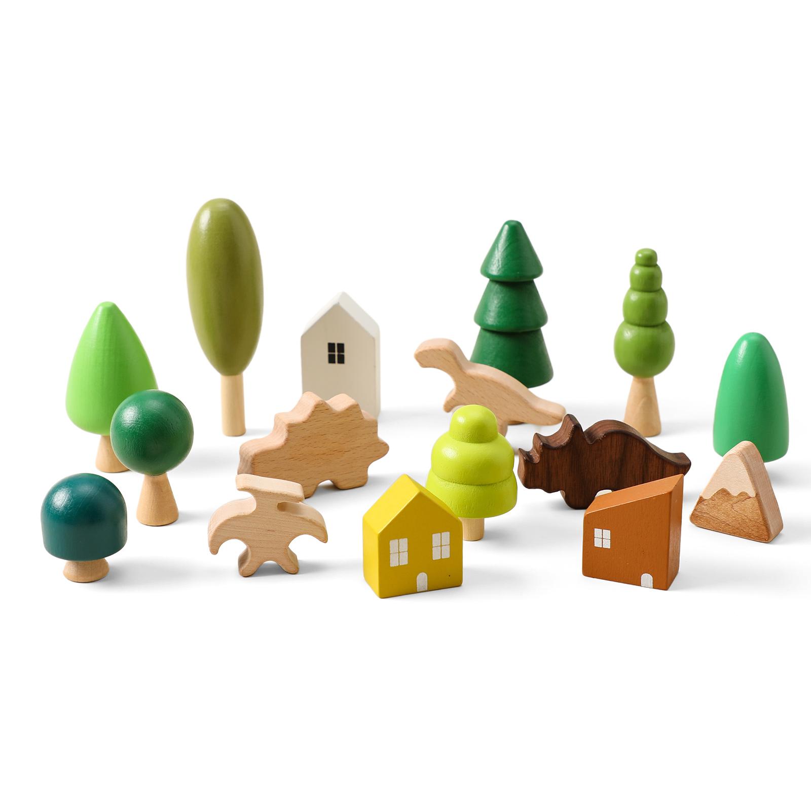 1Set Wooden Natural Simulation Tree Wooden