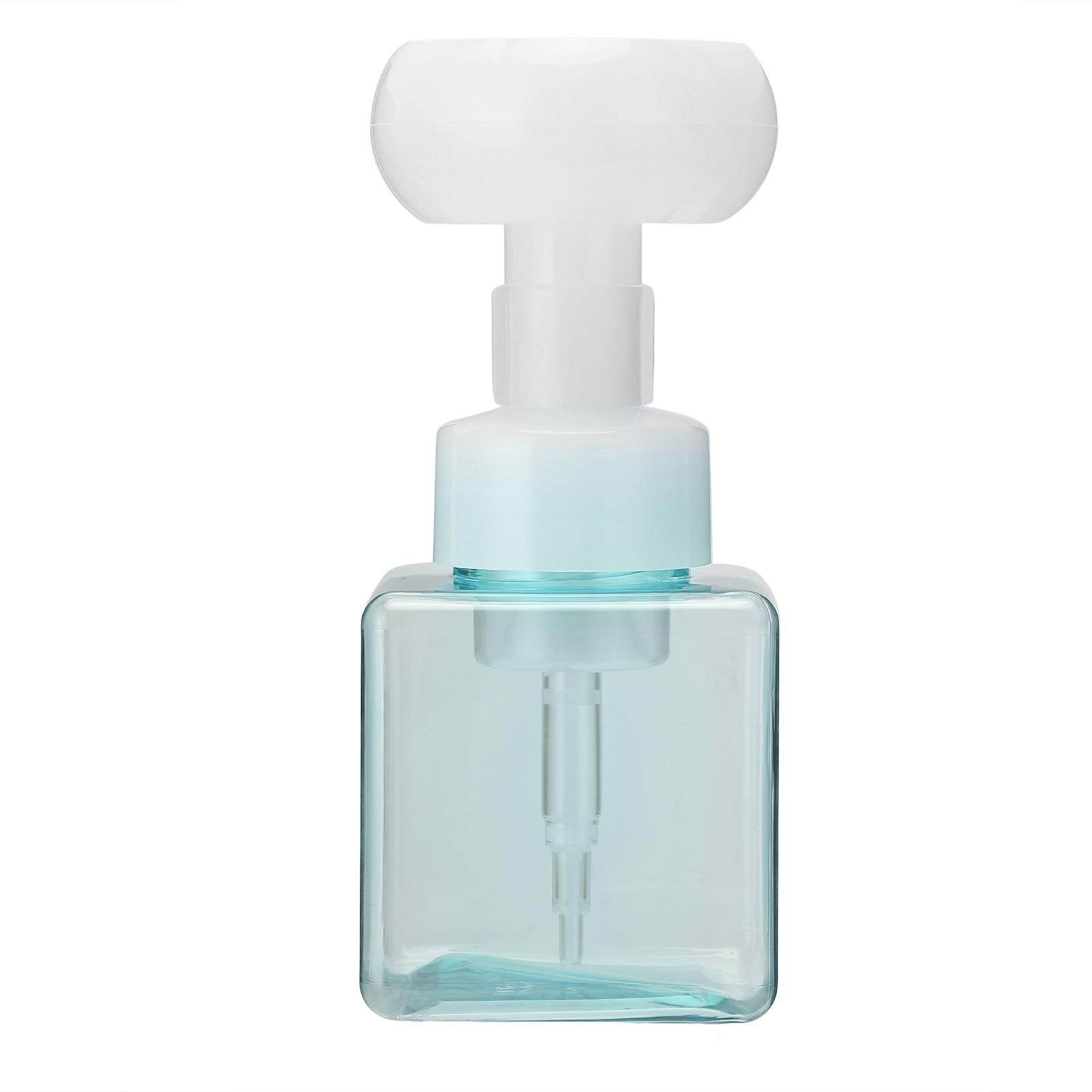 

Foam Mousses Pump Bottle Travel Refillable Flower Shape Foaming Soap Dispenser Bottle 250ml Blue