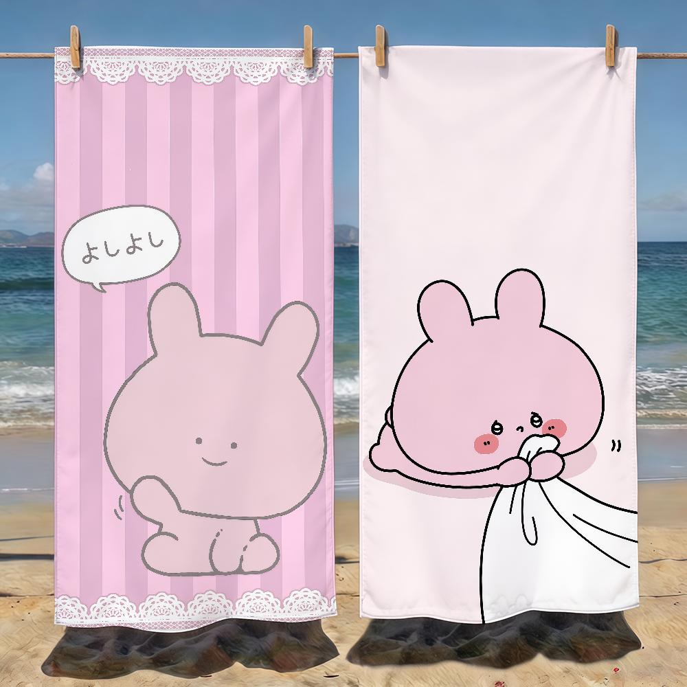 Cartoon A-Asamimichan Cute Bunny Towel Soft Pool Gift For Travel Gym Shower Camping Quick Dry Sports Beach Towels