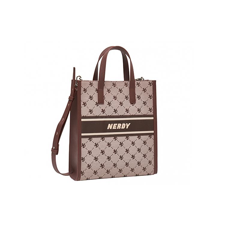 New NERDY Polyester Tote Bag Combo Shopping Bag Handbag Crossbody Bag Large Size Unisex Brown PNEF22AA054101