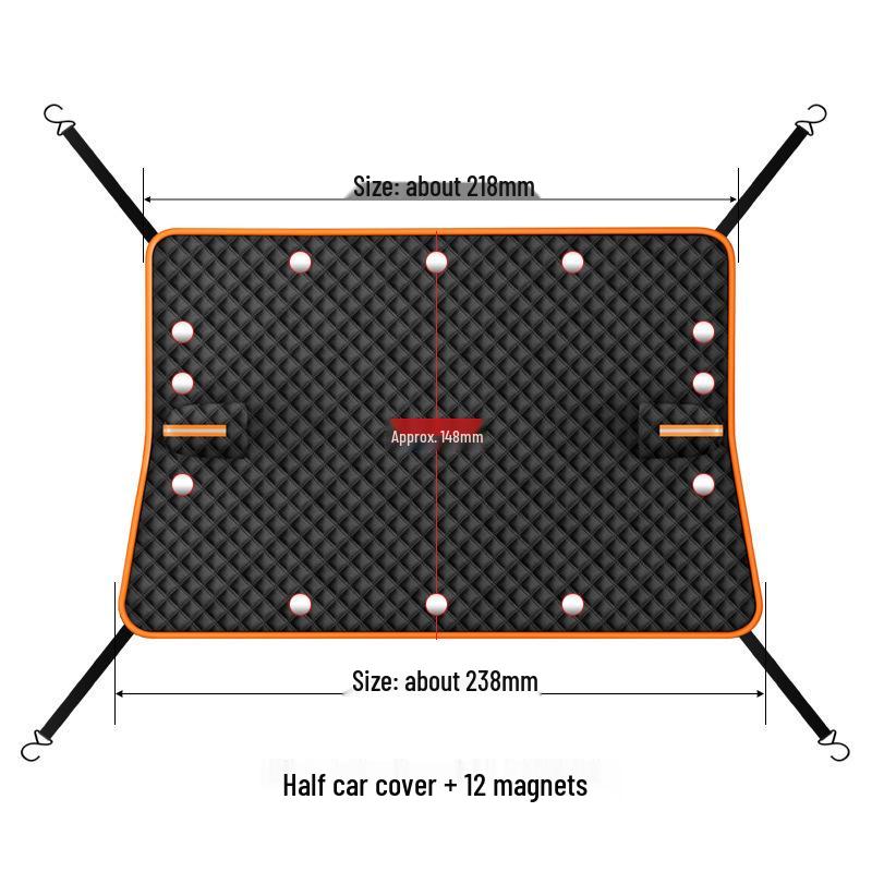 Magnetic Black Car Windshield Snow and Sun Cover (Thickened, Antifreeze)