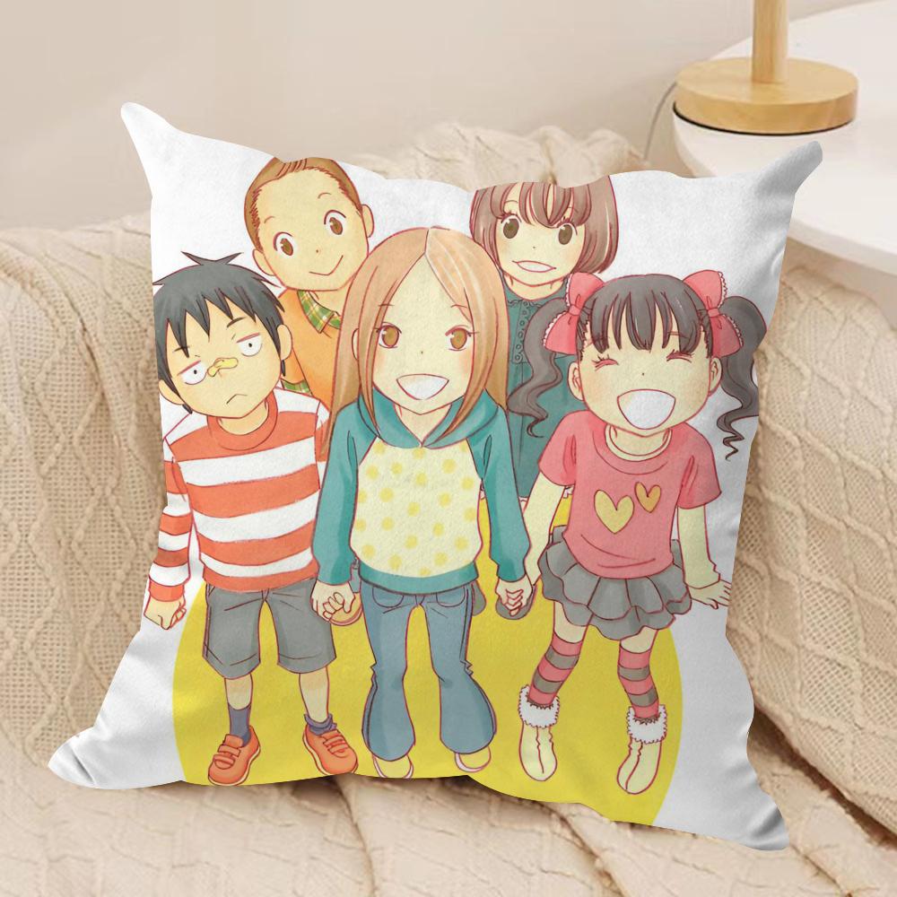 Bunny Drop Anime Cushion Cover Soft Plush Fabric Double-Sided Printed Sofa Cushion Cover for All Seasons Home Decor Gift