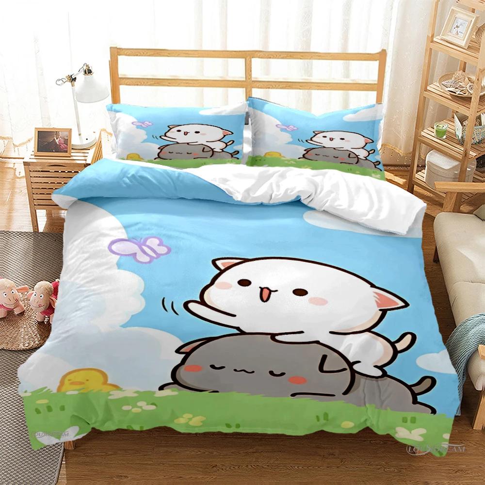 Roztomilý Bubu Dudu Kreslený Medvídek Panda Povlak na přikrývku Kawaii Soupravy povlečení Měkké povlaky na přikrývku a povlaky na polštáře Single/Double/Queen/King Boys