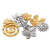 5Pcs Stainles Steel Face Sun Flower Gold Charms for DIY Hiphop Necklace Pendants Supplies Jewelry Findings Women Earrings Making