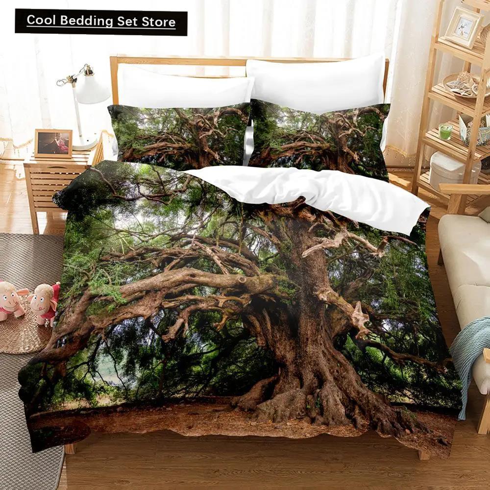 Comforter Natural Landscape Blue Sky Lawn Flower Double Queen King Size 2/3Pcs Polyester For Kids Teens Adults