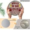 2D Flat, 1pc 2D Flat, 7.87x7.87 Inch Round French Aluminum Sign, Vintage "Bar Rules" Decorative Plaque, Bar Decor Sign for Restaurants, Bars, Cafes