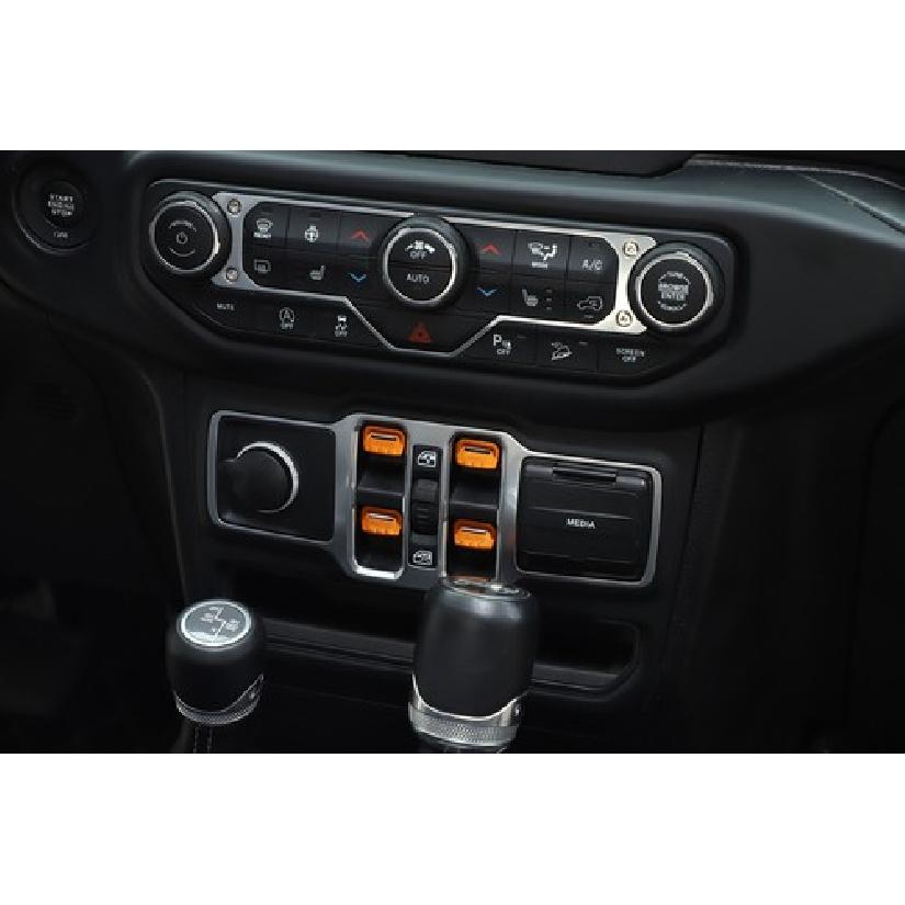 4Pcs Metal Window Lift Switch Knob Button Cover Trim For Jeep Wrangler JL JT 18+