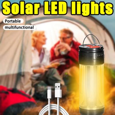 Small Solar Led Lantern Rechargeable Outdoor Lantern Waterproof Portable Multi-Function Lighting Emergency Light Camping Lamps