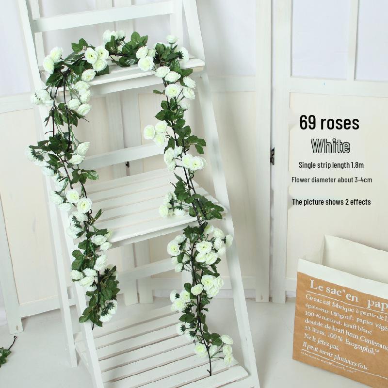 Artificial Rose Flower Vine for Indoor Decoration: Ceiling Hanging & Living Room Decor