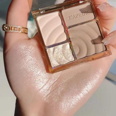 Highlighter Gesicht Make-up Palette Nasenschatten Kosmetik Mattes Gesichts-Contouring Beauty-Tools 3D 4 Farben, 01