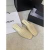 Fashion Slippers Casual Shoes Low Slides Fretwork Heels Slipers Women Luxury Soft Flat Summer 2025 Leisure Fashion Fabric Rubber PU