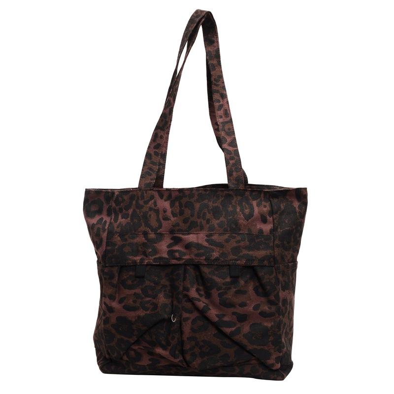 Large Capacity Tote Bag Women's Lightweight Leopard Print Shoulder Bag