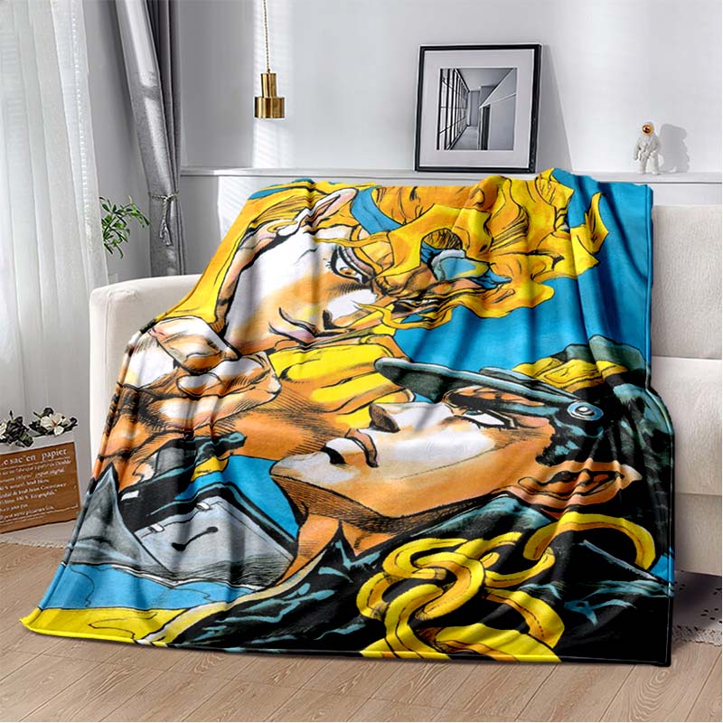 3D Cartoon Anime J-JoJo's Bizarre Adventure Bedruckte Decke Haus Sofa Bettbezug Wohnzimmer Schlafzimmer Dekoration Warme Weiche Decke