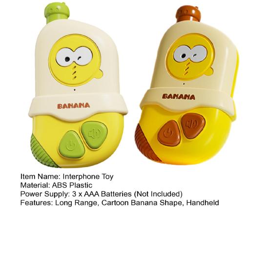 1 Pair Kids Cartoon Banana Intercom 300M Long Range Boys Girls Parent-child Interaction Indoor Outdoor