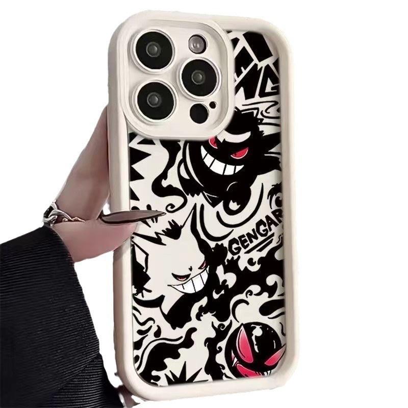 Pokémon Red-eyed Ghost Applies To Apple 15plus Mobile Phone Case 14promax Cute iPhone13 Anti-drop 12