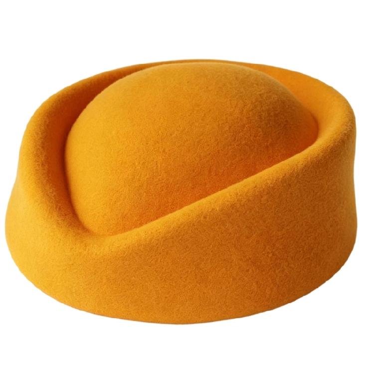 Classical French Flight Attendant Hat Polyester Stewardess Costume Accessoris Women Winter Fashion Headwear