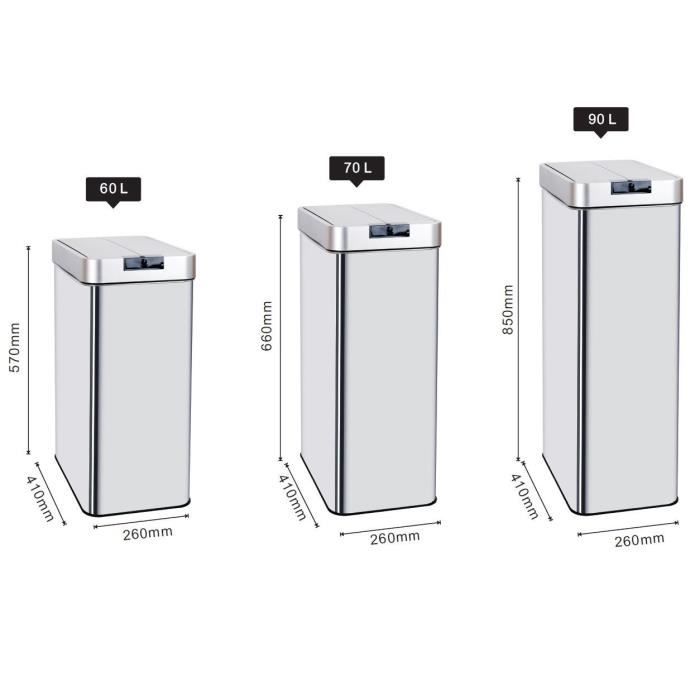 KITCHEN MOVE Poubelle Automatique SILVERLAKE - 70L - Inox Avec Cerclage