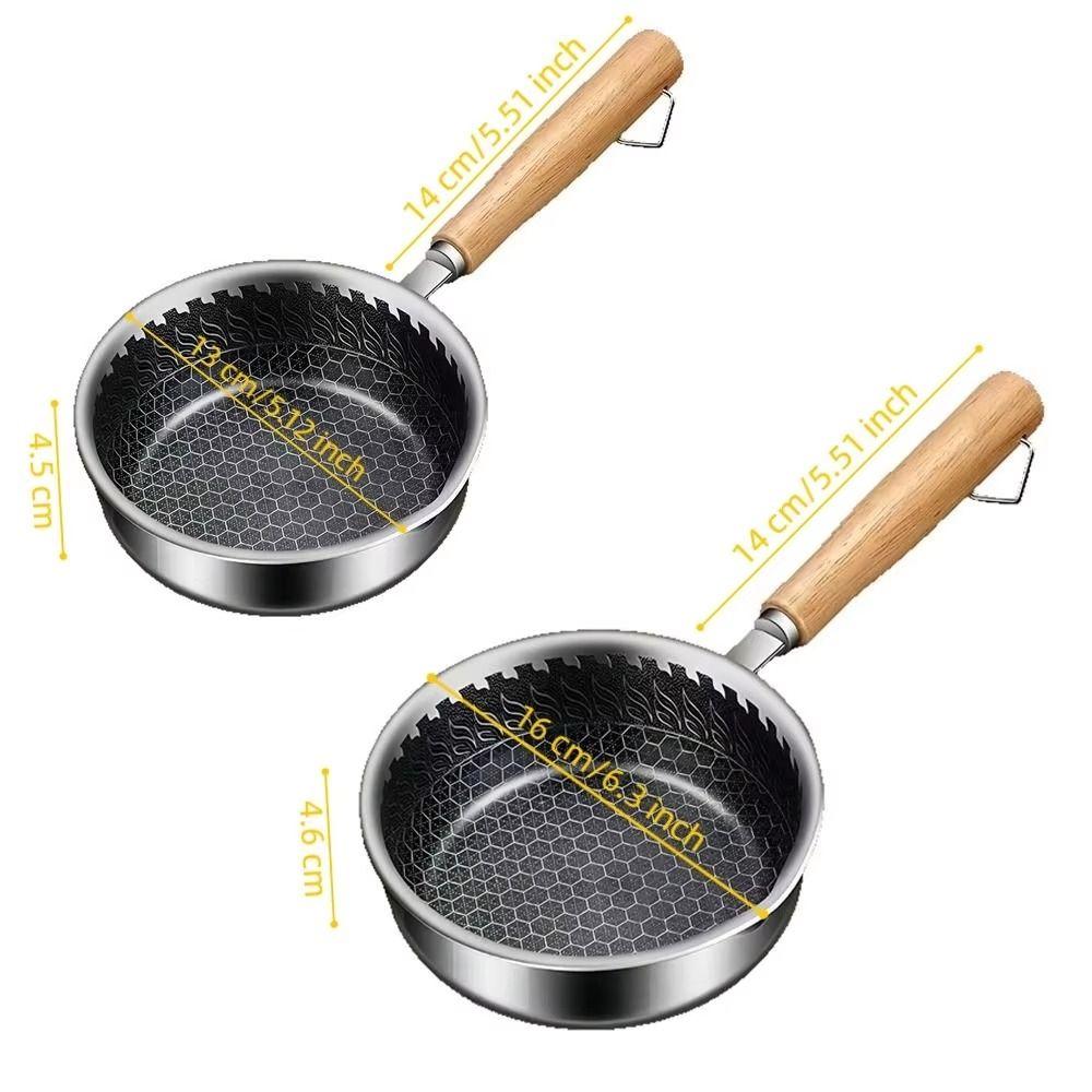 Stainless Steel Hot Oil Splashing Pot Non-Stick Pancake Skillet Omelette Pan  Outdoor Camping