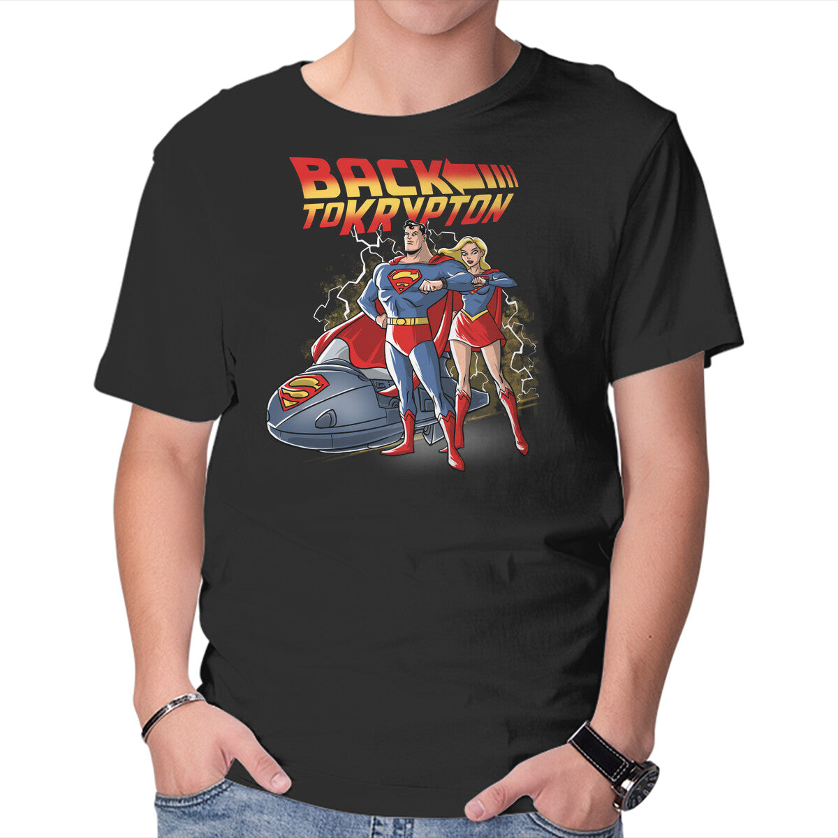 Unisex Crew Neck T-Shirt Back To Krypton Graphic Short Sleeve Casual Tee XXL