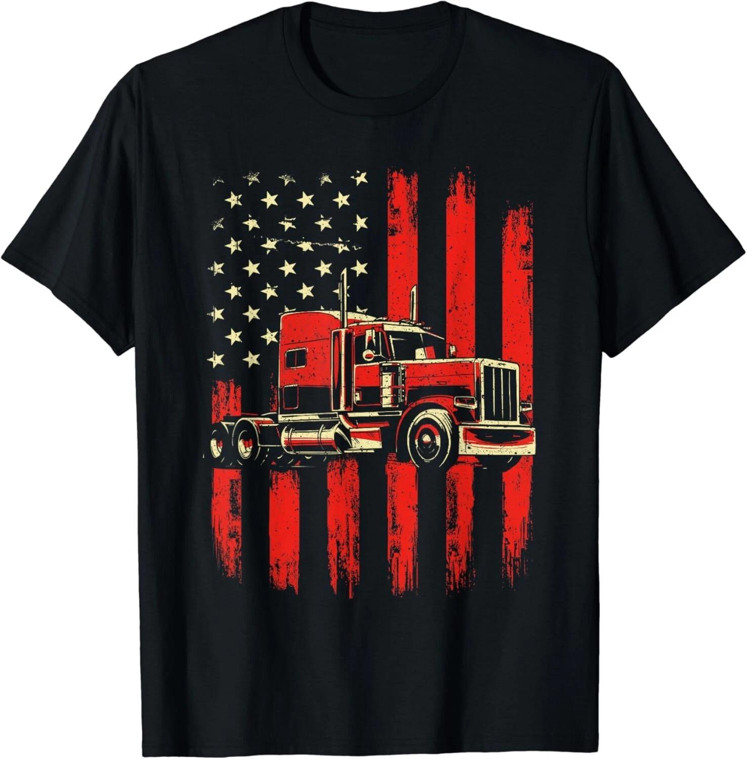 American Trucker - Semi Truck Driver Trucking Big Rig Gift Unisex T-Shirt 3XL
