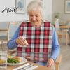 Adaptive Clothing for Seniors Double-sided Waterproof Adult Bib, with Adjustable Neck Strap, Wide Reusable Bibs Eating Crumb Catcher Large Washable