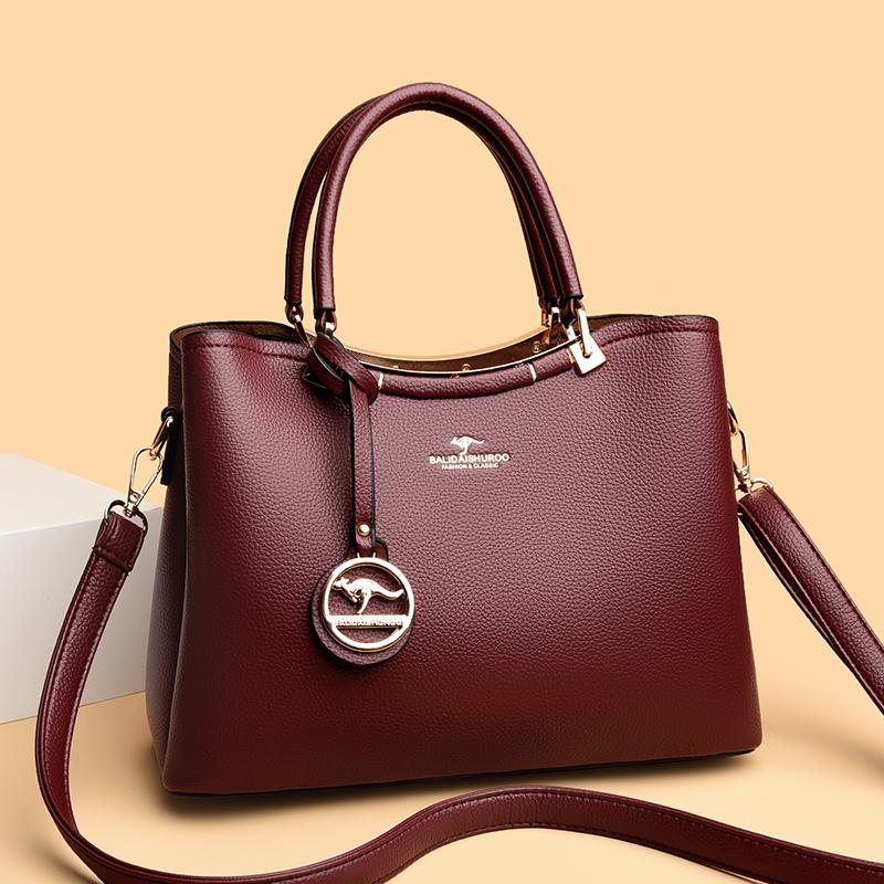 Large Capacity Women's Handbag with Soft PU Leather Material Fashionable Shoulder Bag, Solid Color Crossbody Bag Suitable for Travel and Shopping