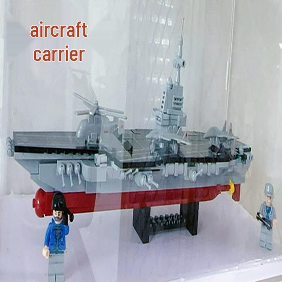 Educational Building Blocks Set: Aircraft Carrier & Cruiser Toys for Kids