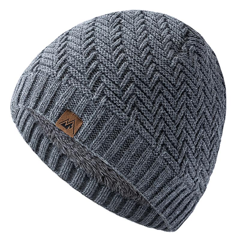Unisexové zimní čepice Peak Label Módní pletené čepice pro muže a ženy Čepice Beanie Outdoorové hřejivé sportovní čepice s plyšovou kožešinovou podšívkou