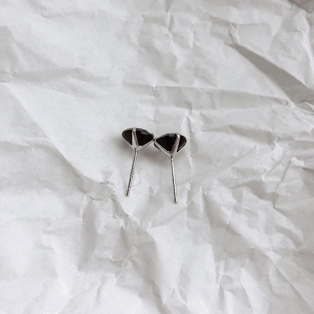 925 Silver Jewelry Women Fashion Cute Tiny Clear Crystal CZ Stud Earrings Gift for Girls Lady