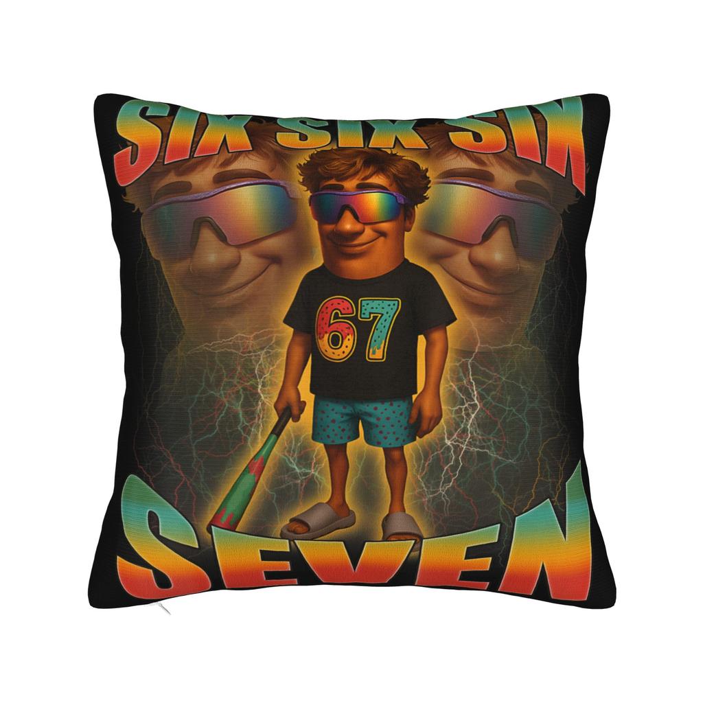 Pillow Cover Tung Tung Tung Sahur Bootleg Brainrot Italian Brainrot Meme Trendy Pillow Case For Living Room Chair Pillowcases