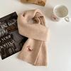 Autumn Knitted Pony Cute Wool Scarf for Women Thickened and Warm Korean Style Scarf Versatile Pony Embroidered Small Scarf