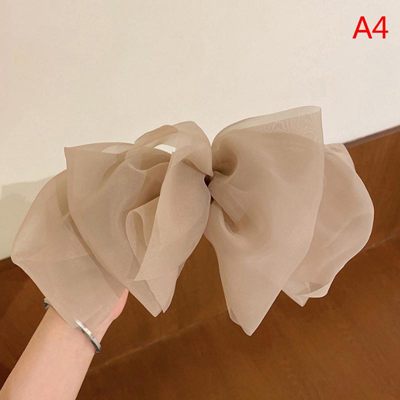 Oversize Hair Bow Girls Hairpin For Women Net Yarn Bowknot Ribbon Scarf Hair Clips Princess Wedding Hair Accessories Spring Clip