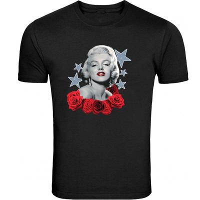 Camiseta Marilyn Monroe Blanco y Negro Unisex estrellas y rosas S-5XL Camiseta Camiseta Unisex
