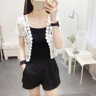 White Black Apricot Women Short Sleeve Shrug Bolero Lace Wedding Bridal Summer Jacket Elegant Lace Cape Knit Vest Vest Women
