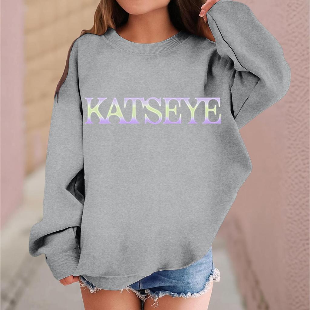 Kids Long Sleeve Printed Neck Sweatshirt Casual Pullover Top for Boys and Girls