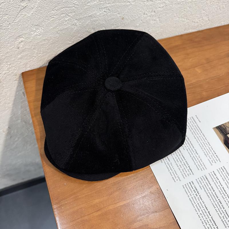 Color Solid Corduroy Beret Cap With Sun Protection Warmth For Adult Fashion Gift