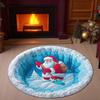 Christmas Santa Gnome Quilted Round Mat Festive Area Rug Non-Slip Backing Door Mat Living Room Bathroom Kitchen Absorbent Mat