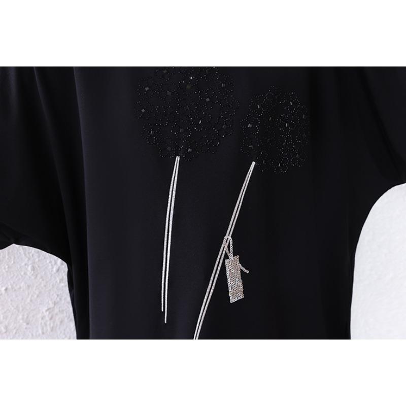 DIMANAF 2025 Summer Plus Size Oversized O-Neck T-Shirt Women Loose Tops Tees Fashion Casual New Shirt