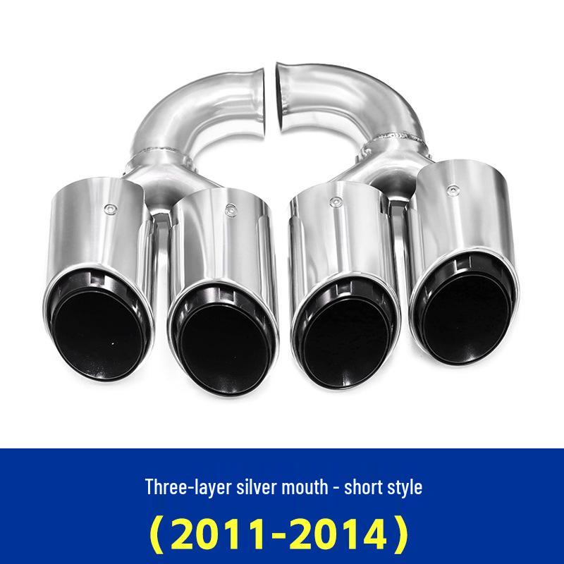 Porsche Cayenne (2011-2014) GTS Black Quad Exhaust Tips for Pipe Modification