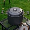 Aluminum Backpacking 4-7 Person Camping Pots with Lid, Light Weight Outdoor Cooking Pots Cookware for Hiking Picnics