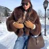 Autumn and Winter New Imitation Fox Fur Coat Lapel Short Thickened Loose Fashion Coat