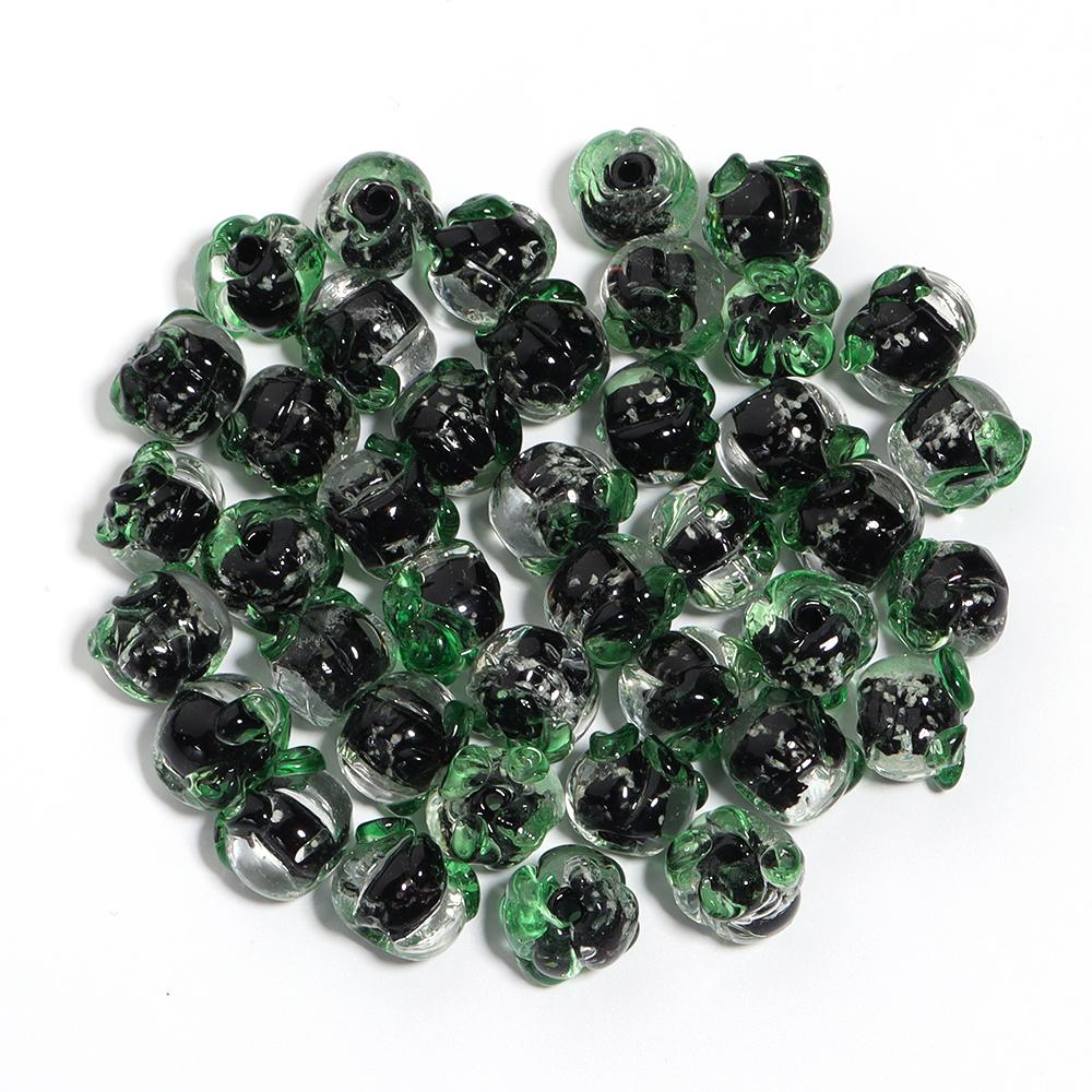 10pcs 11x13mm Luminous Lampwork Persimmon Beads Glass Loose Beads For Jewelry Making DIY Bracelets Phone Key Chain Accessories