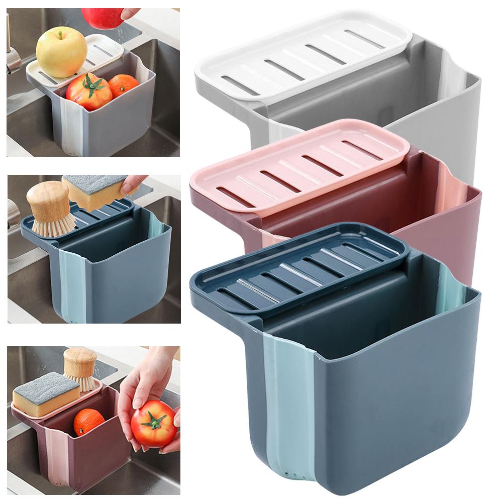 Dry Wet Separation Trash Can Telescopic Draining Basket Over The Sink Colander Strainer Basket New Home Kitchen Essentials upgraded model