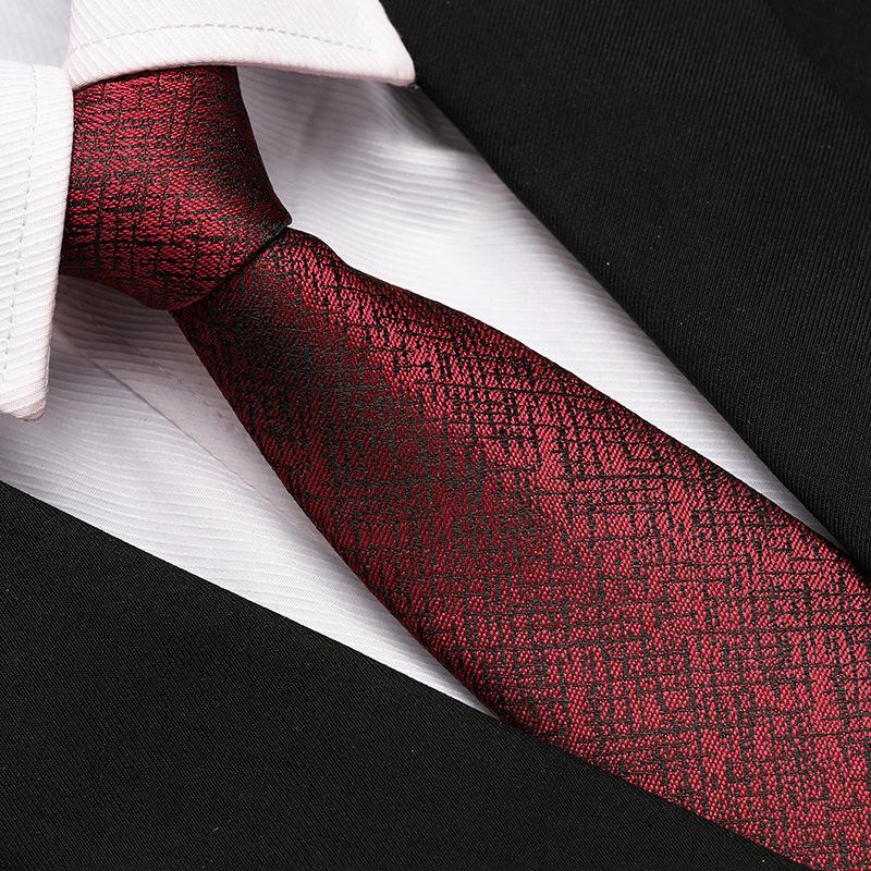 Men'S Formal Wedding Business Tie 8Cm Groom Wedding Banquet Burgundy Tie Hand Zipper Men And Women